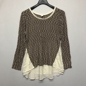 Anthropologie Clu + Willoughby Women Knit Top Blouse Shirt Size Large B241 -10